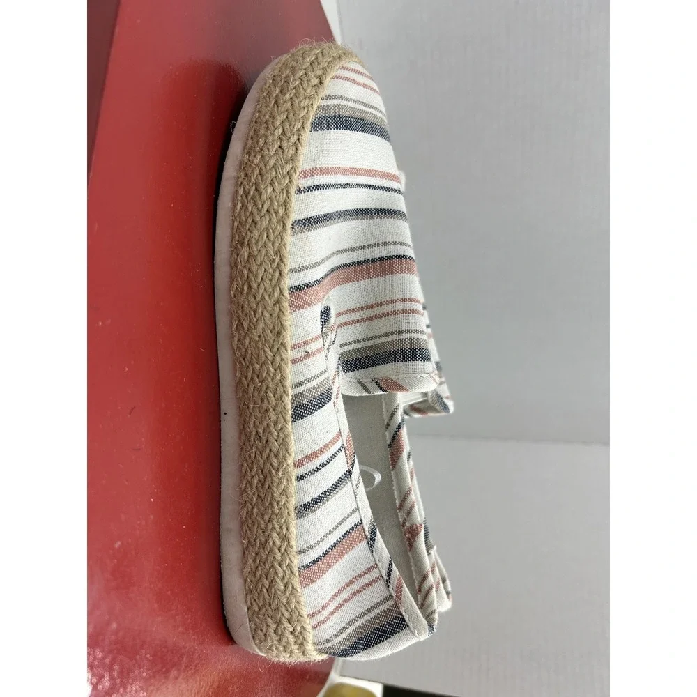 Esprit Shoes Womens Size 7 Striped Canvas Espadrilles Flat Slip On Summer Casual